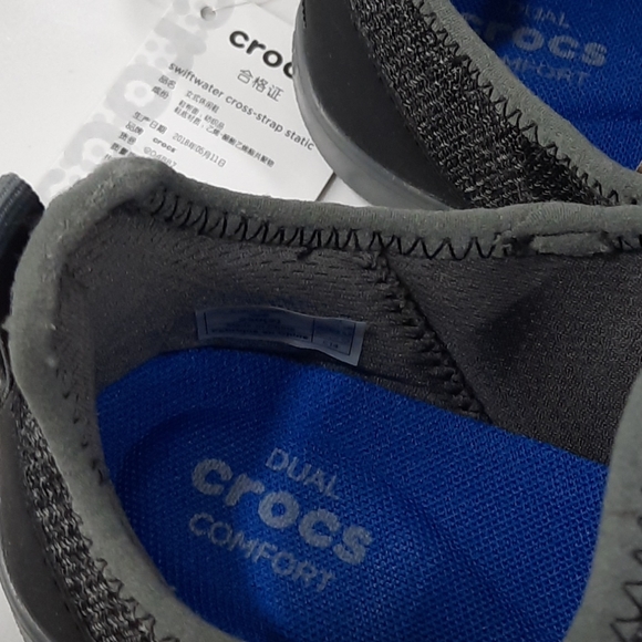 Crocs Swiftwater Cross Straps Pull-on Black  Gray - Picture 13 of 16